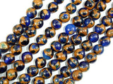 Mosaic Stone Beads, Blue, 8mm Round Beads-Gems: Round & Faceted-BeadDirect