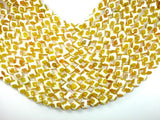 Tibetan Agate Beads, Yellow 12mm Faceted Round Beads-Agate: Round & Faceted-BeadDirect