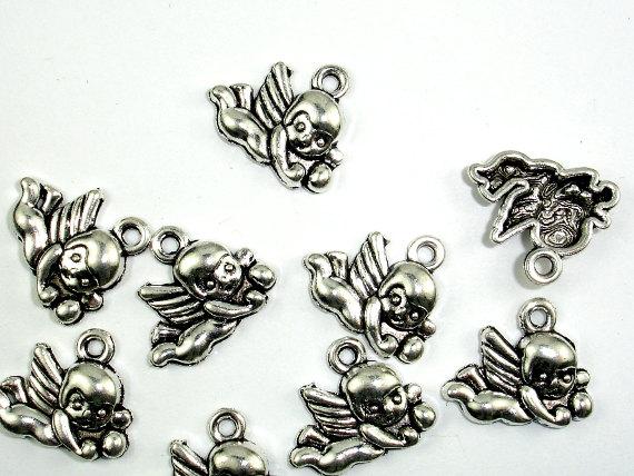 Cupid Charms, Zinc Alloy, Antique Silver Tone 20pcs-Metal Findings & Charms-BeadDirect