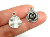 Rose Charms, Zinc Alloy, Antique Silver Tone, 14 x 17mm 10pcs-Metal Findings & Charms-BeadDirect