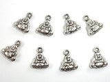 Buddha Charms, Zinc Alloy, Antique Silver Tone, 10x12mm 20pcs-Metal Findings & Charms-BeadDirect