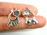 Kitty Charms, Zinc Alloy, Antique Silver Tone 15pcs-Metal Findings & Charms-BeadDirect