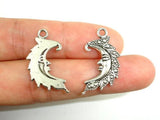 Moon Charms, Zinc Alloy, Antique Silver Tone 20pcs-Metal Findings & Charms-BeadDirect