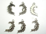 Moon Charms, Zinc Alloy, Antique Silver Tone 20pcs-Metal Findings & Charms-BeadDirect