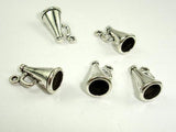 Horn Charms, Zinc Alloy, Antique Silver Tone 15pcs-Metal Findings & Charms-BeadDirect