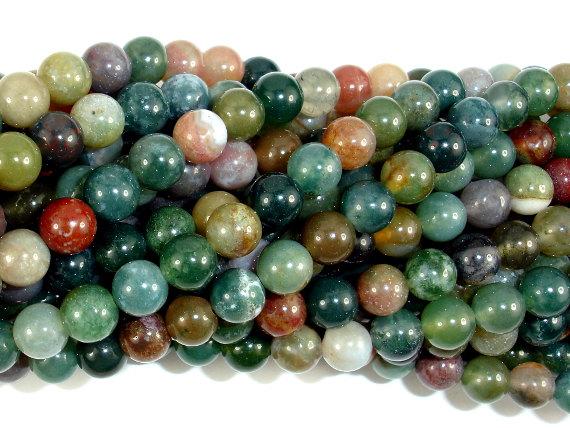 Indian Agate Beads, Fancy Jasper Beads, 6mm Round Beads-Gems: Round & Faceted-BeadDirect