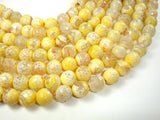 Yellow Agate Beads, 12mm (11.5 mm) Faceted Round, 14.5 Inch-Agate: Round & Faceted-BeadDirect