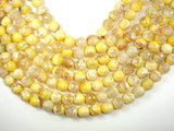 Yellow Agate Beads, 12mm (11.5 mm) Faceted Round, 14.5 Inch-Agate: Round & Faceted-BeadDirect
