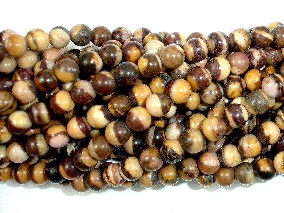 Brown Zebra Jasper Beads, Round, 4mm-Gems: Round & Faceted-BeadDirect