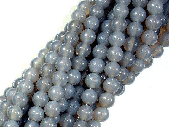 Gray Agate Beads, 6mm Round Beads-Gems: Round & Faceted-BeadDirect