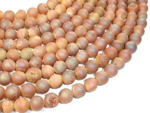 Druzy Agate Beads, Champagne Geode Beads, 8mm Round Beads-Gems: Round & Faceted-BeadDirect