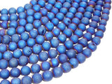 Druzy Agate Beads, Blue Geode Beads, 8mm Round-Agate: Round & Faceted-BeadDirect