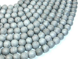 Druzy Agate Beads, Silver Gray Geode Beads, 8mm Round Beads-Agate: Round & Faceted-BeadDirect