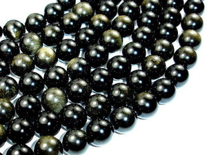 Golden Obsidian, Round, 12mm beads-Gems: Round & Faceted-BeadDirect