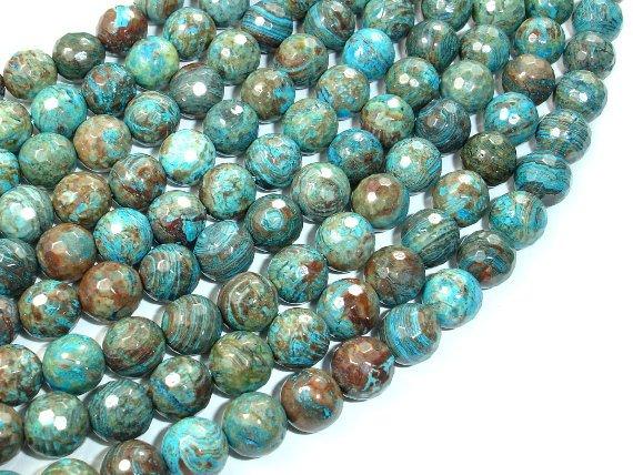 Blue Calsilica Jasper Beads, 8mm Faceted Round Beads-Gems: Round & Faceted-BeadDirect