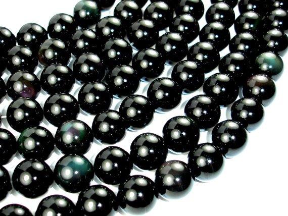 Rainbow Obsidian Beads, Round, 14mm-Gems: Round & Faceted-BeadDirect