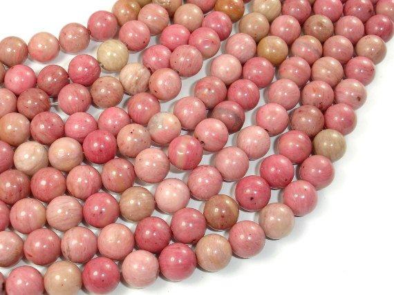 Rhodonite Beads, 8mm, Round Beads-Gems: Round & Faceted-BeadDirect