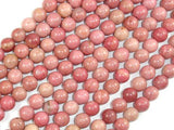 Rhodonite Beads, Round, 6mm (6.7mm)-Gems: Round & Faceted-BeadDirect