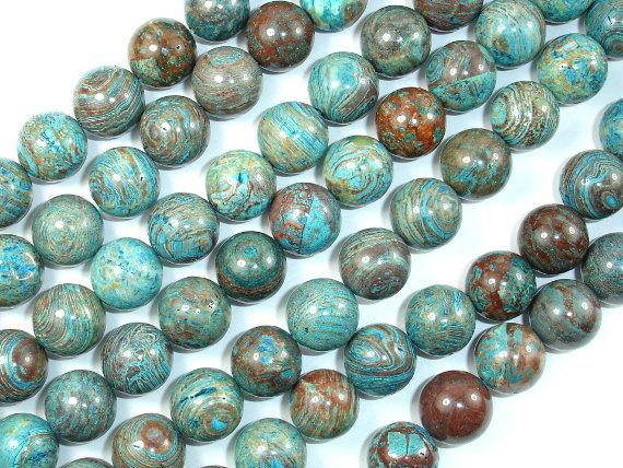 Blue Calsilica Jasper, 12mm Round Beads-Gems: Round & Faceted-BeadDirect