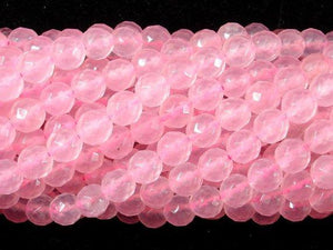 Rose Quartz, 6mm Faceted Round Beads-Gems: Round & Faceted-BeadDirect