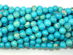 Blue Impression Jasper, 6mm(6.5mm) Round Beads-Gems: Round & Faceted-BeadDirect