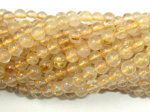 Gold Rutilated Quartz, 5mm Round Beads-Gems: Round & Faceted-BeadDirect