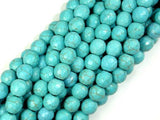 Turquoise Howlite, 6mm (5.9 mm) Faceted Round Beads, 14.5 Inch-Gems: Round & Faceted-BeadDirect