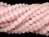 Matte Rose Quartz Beads, 6mm, Round beads-Gems: Round & Faceted-BeadDirect