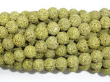Peridot color Lava Beads, 8mm-Gems: Round & Faceted-BeadDirect