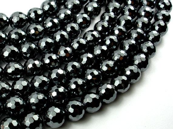 Hematite, 10mm Faceted Round Beads-Gems: Round & Faceted-BeadDirect