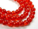 Dyed Jade, Orange Red, 6mm Round Beads-Gems: Round & Faceted-BeadDirect