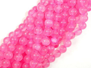 Dyed Jade- Pink, 8mm Round Beads-Gems: Round & Faceted-BeadDirect