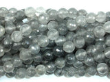 Gray Quartz Beads, 8mm Faceted Round Beads-Gems: Round & Faceted-BeadDirect