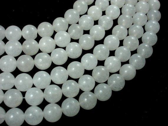 White Jade, 12mm Round Beads-Gems: Round & Faceted-BeadDirect