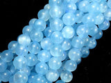 Dyed Jade, Light Blue, 10mm Round Beads-Gems: Round & Faceted-BeadDirect