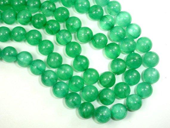 Dyed Jade- Green, 10mm Round Beads-Gems: Round & Faceted-BeadDirect