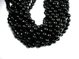 Black Onyx Beads, 12mm Faceted Round, 14.5 Inch-Gems: Round & Faceted-BeadDirect
