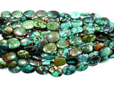 Genuine Turquoise, Oval Beads, 8 Inch Strand-Gems: Round & Faceted-BeadDirect