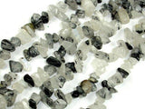 Black Rutilated Quartz, 4mm - 9mm Chips Beads, Long full strand-Gems: Nugget,Chips,Drop-BeadDirect
