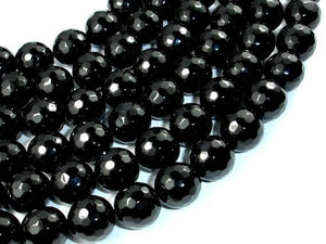 Black Onyx Beads, 14mm (13.8 mm) Faceted Round-Gems: Round & Faceted-BeadDirect