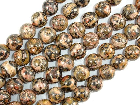 Leopard Skin Jasper, Round bead, 10mm-Gems: Round & Faceted-BeadDirect