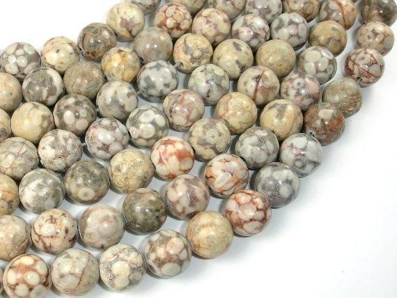 Fossil Jasper Beads, 12mm, round-Gems: Round & Faceted-BeadDirect