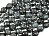 Black Labradorite, Larvikite, 12mm Faceted Round-Gems: Round & Faceted-BeadDirect