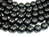 Matte Black Stone, 16mm Round Beads-Gems: Round & Faceted-BeadDirect