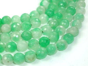 Dyed Jade Beads, Green, 10mm, Faceted Round-Gems: Round & Faceted-BeadDirect