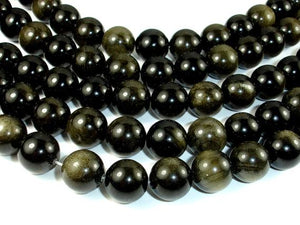 Golden Obsidian, 14mm Round beads-Gems: Round & Faceted-BeadDirect