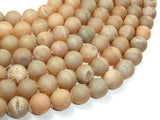 Druzy Agate Beads, Light Champagne Geode Beads, 10mm Round Beads-Agate: Round & Faceted-BeadDirect