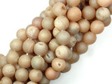 Druzy Agate Beads, Light Champagne Geode Beads, 10mm Round Beads-Agate: Round & Faceted-BeadDirect
