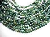Moss Agate Beads, 8mm, Green, Round Beads-Gems: Round & Faceted-BeadDirect