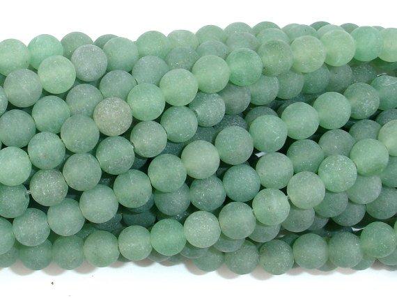 Matte Green Aventurine Beads, 6mm Round Beads-Gems: Round & Faceted-BeadDirect